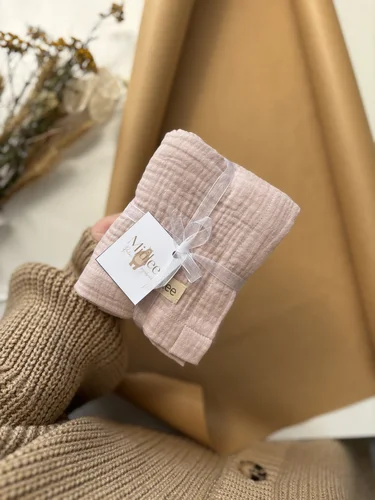 Mušelínová prikrývka -ružová