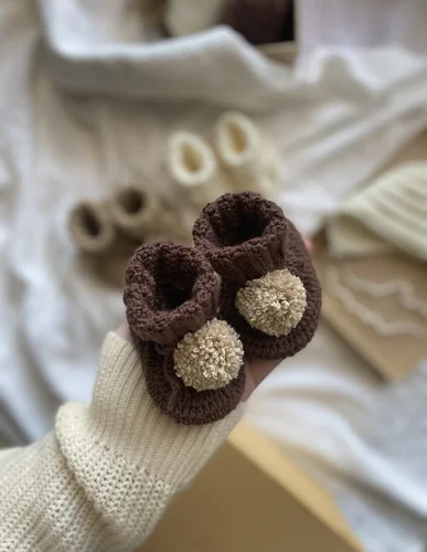 Merino papučky 0-6m