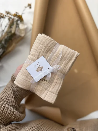 Mušelínová prikrývka - Béžová